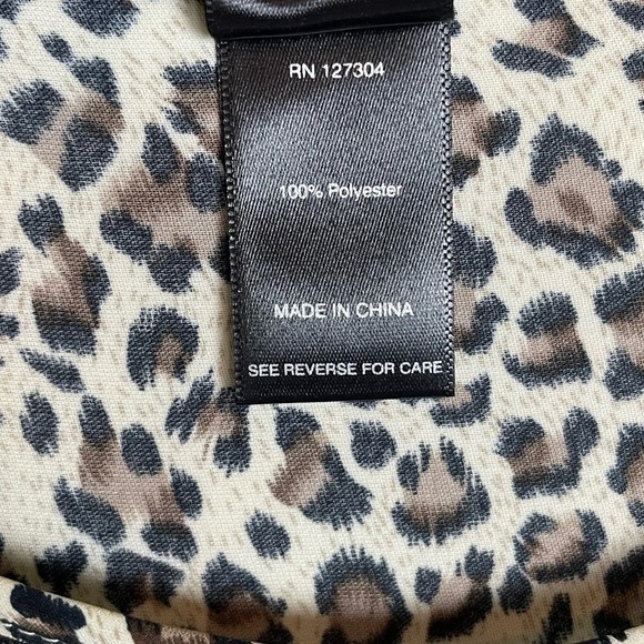 Ali Miles Animal Print High Low Tunic Top Size S Tiered Balloon Sleeve - Picture 3 of 7